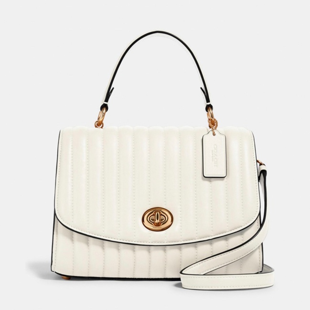 Coach white quilted Tillie handbag